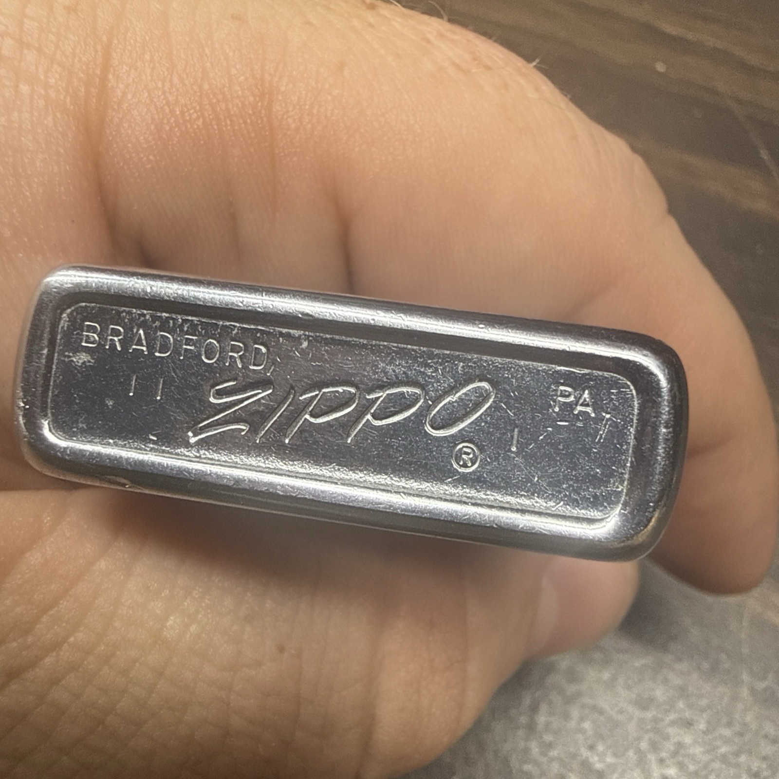 1971 Zippo Lighter Advert „Terex GM“ Chrome, Untested