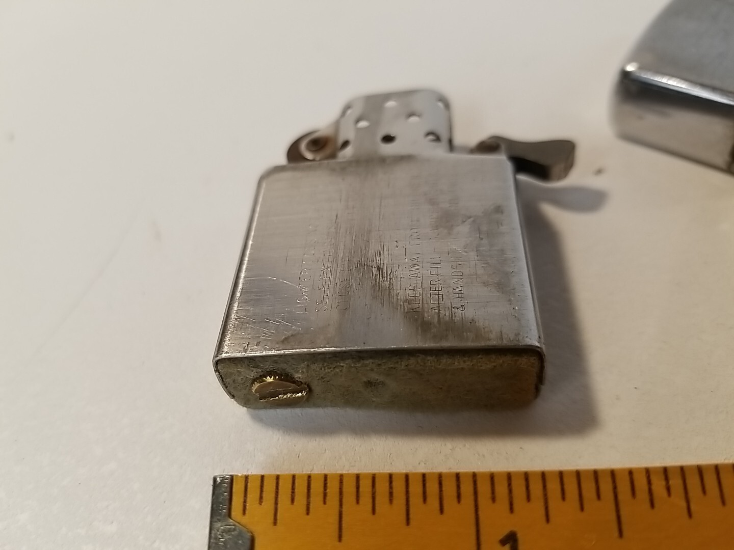 ZIPPO LIGHTER 1978 VINTAGE BRUSH CHROME NAME ENGRAVED Vintage Retro 11 Flints
