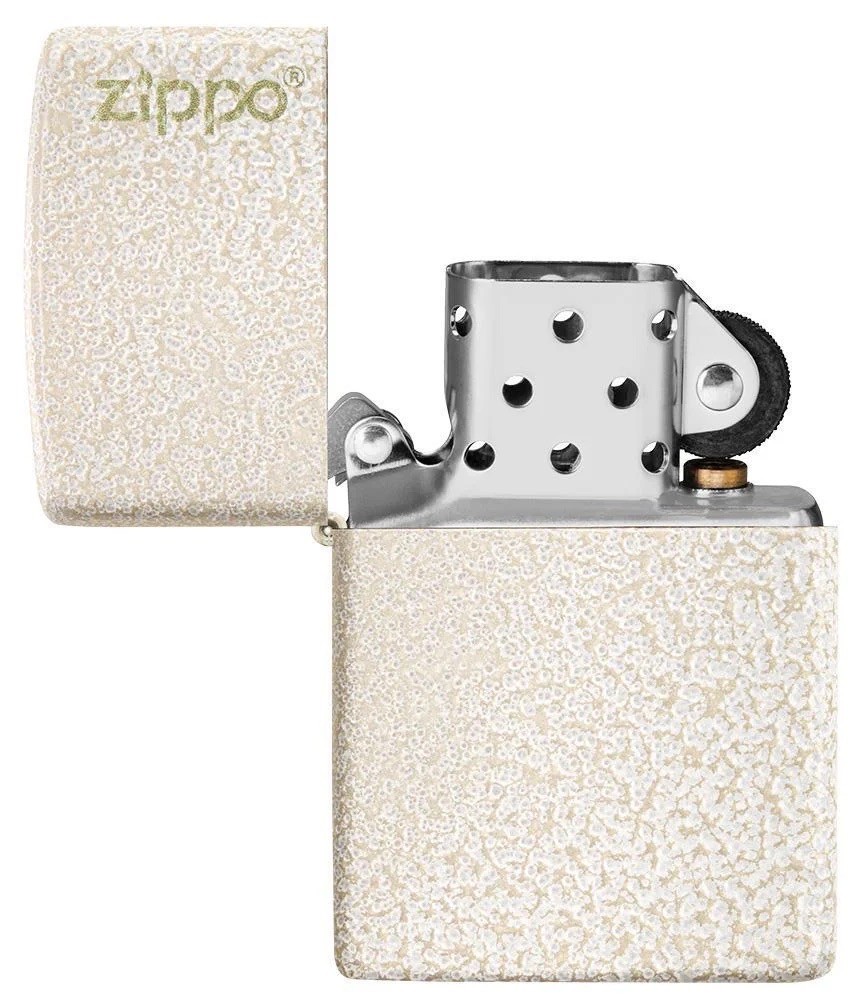 Genuine 2002 ZIPPO Lighter 49181ZL MERCURY GLASS ZIPPO LOGO TEXTURED FEEL BNIB