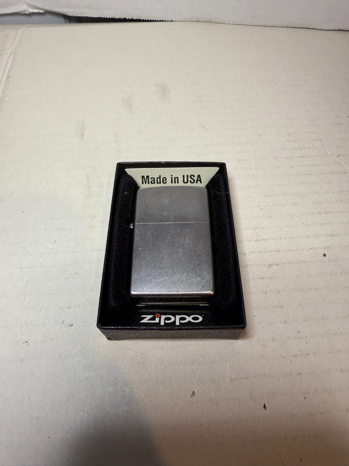 Genuine Zippo 205 REG Classic Satin Chrome Metal Windproof Refillable Lighter