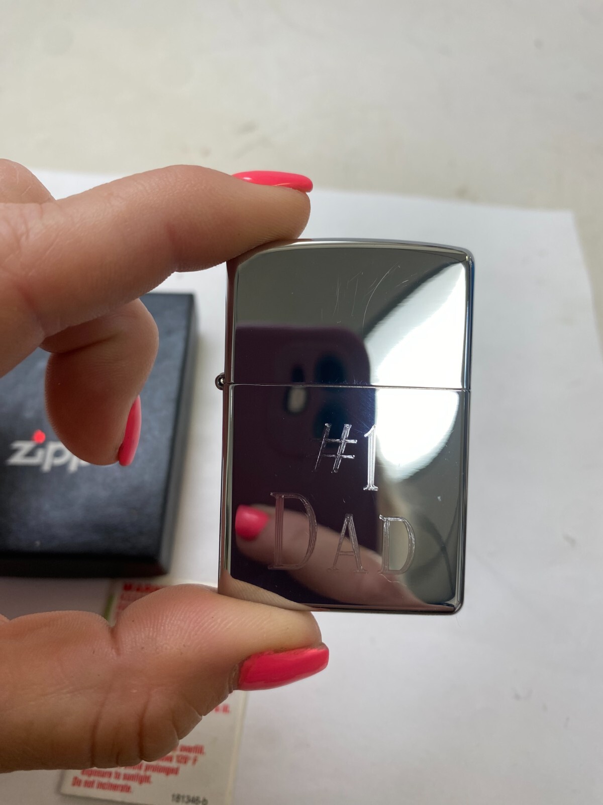 Zippo Engraved “ #1 DAD!“ Lighter (Unfilled) BRAND NEW IN BOX