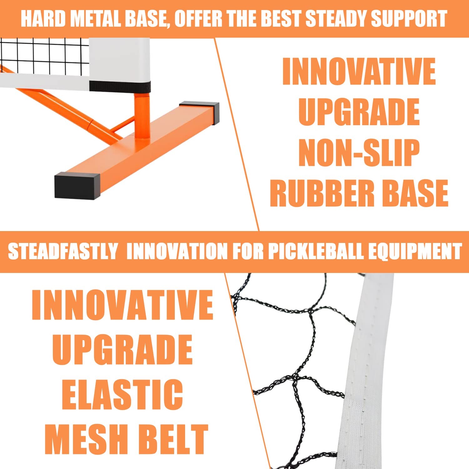 Pickletech 4.0 Slim Version 2In1 Portable Nets Outdoor Game 22Ft 11Ft Net-Usapa