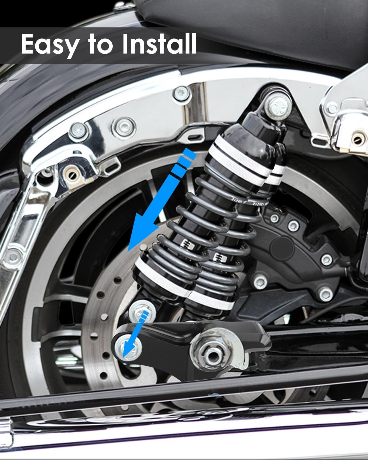 2 Inch Lowering Blocks Kit Fits for 2002-2023 Harley Davidson Touring Road St…