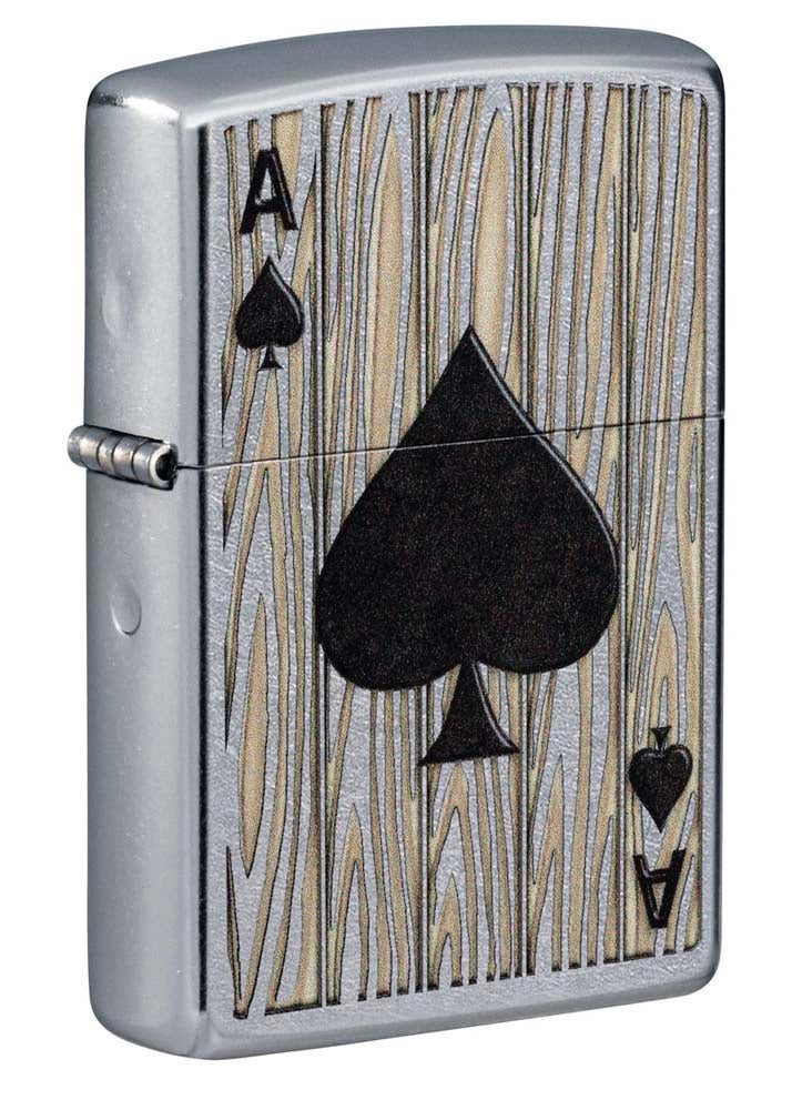 Zippo Ace of Spades Lighter, Street Chrome NEW IN BOX