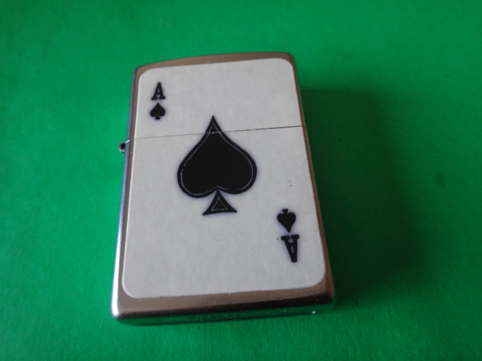 Year 2021 Satin Chrome Zippo Lighter ACE of SPADE Decal Sticker