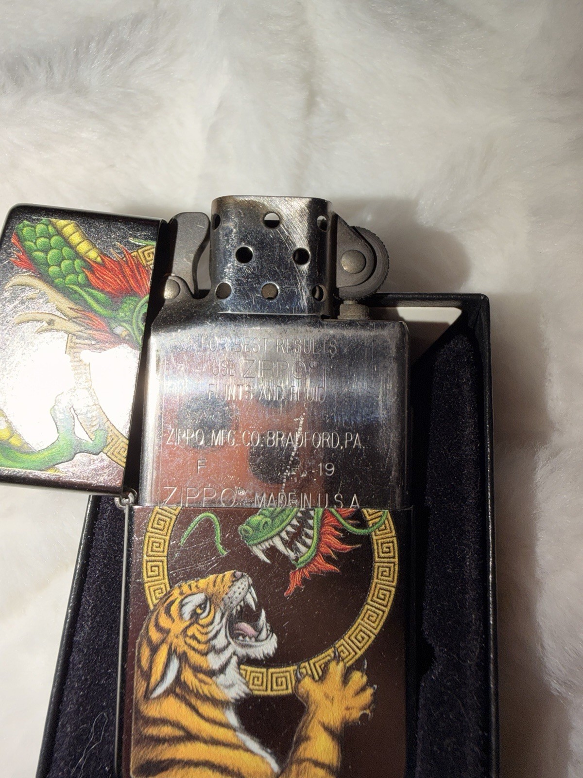 Zippo Dragon & Tiger Design Lighter, Animals Theme Chinese Dragon & Tiger