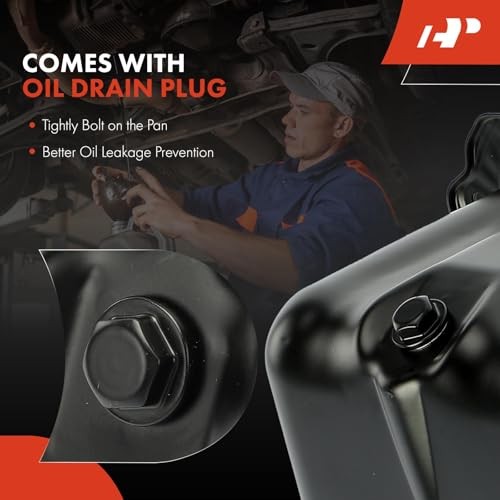 Engine Oil Pan Sump with Drain Plug Compatible with Ford Mustang 2005 2006
