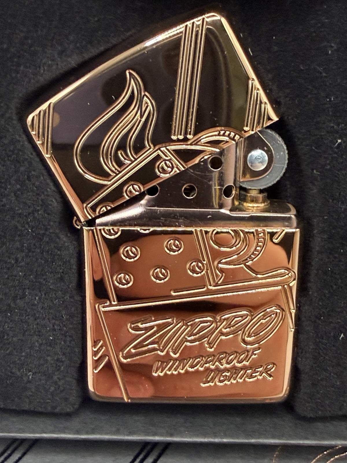 Zippo Script Logo Collectible Lighter Rose Gold Limited 10878/17500 New In Box