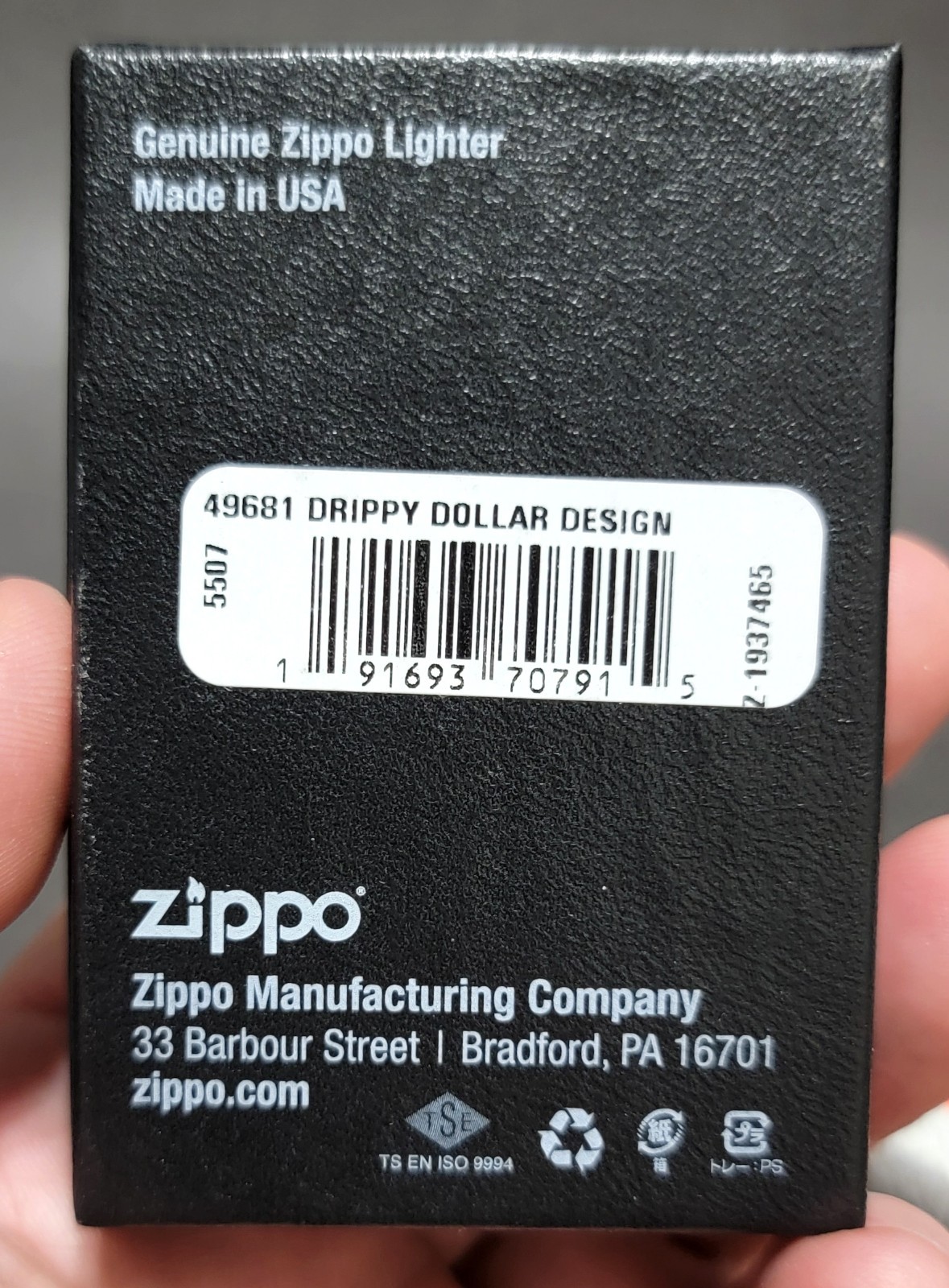 2022 Zippo Drippy Dollar Design Textured Shell – New