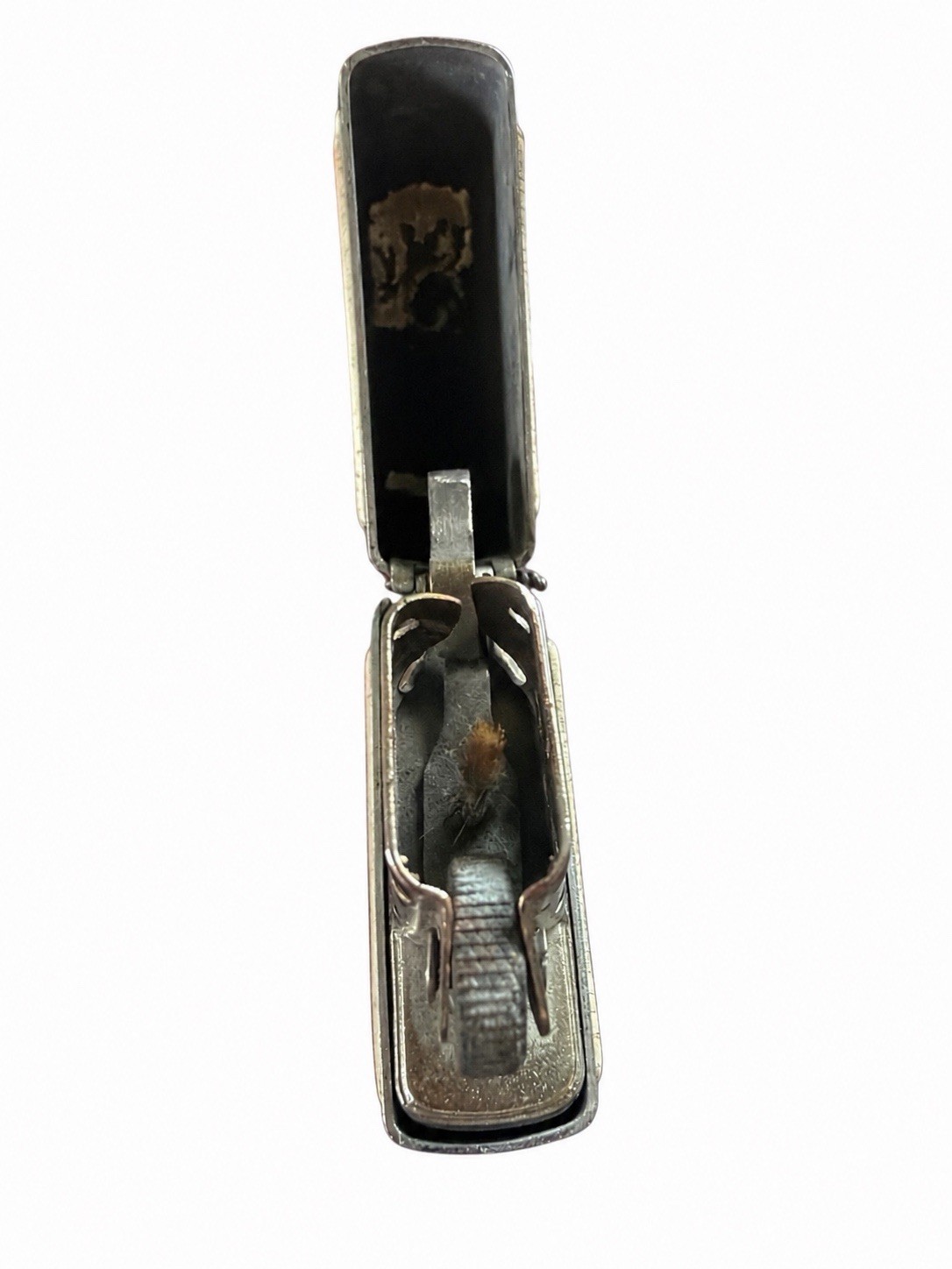1985 Zippo Scrimshaw Lighter Ivory Inlay Monogram C.N.A. Hinge Repair USA