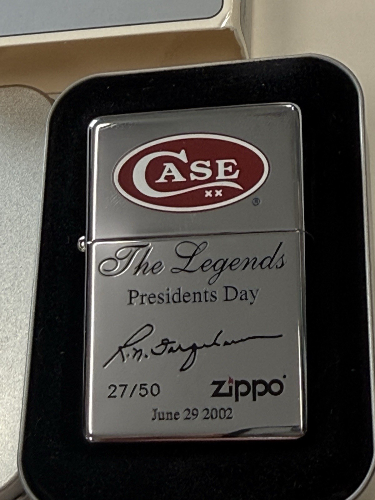 ZIPPO 2007 CASE XX PRESIDENT’S DAY THE LEGENDS LTD ED LIGHTER SEALED N BOX G215