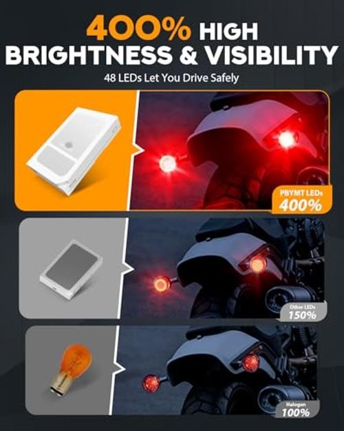 1157 Rear LED Turn Signal Lights Running Blinker Bulbs Compatible for Harley