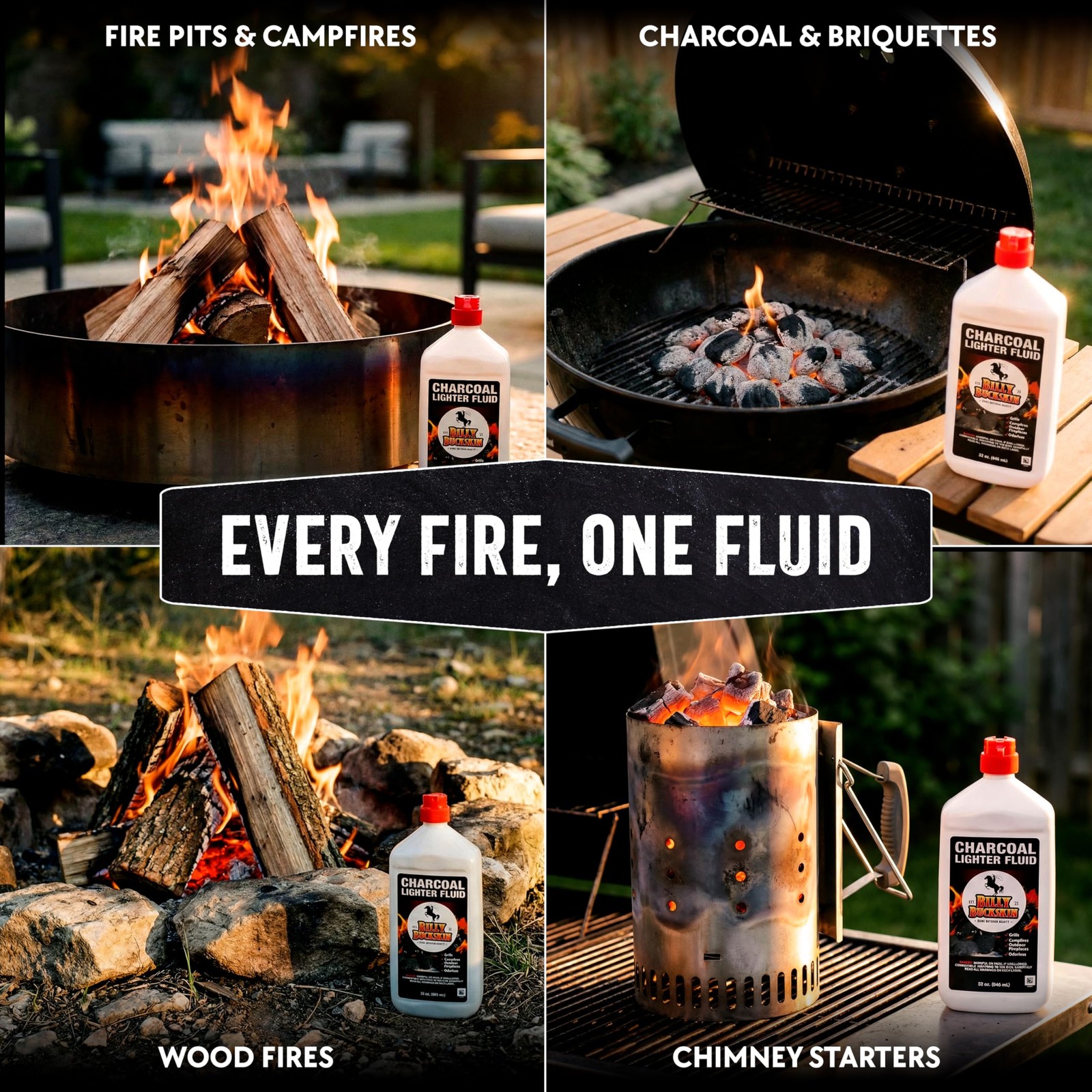 Charcoal Lighter Fluid (1 Quart) – 2 Pack Clean Burning, Low Odor & Fast Ligh…