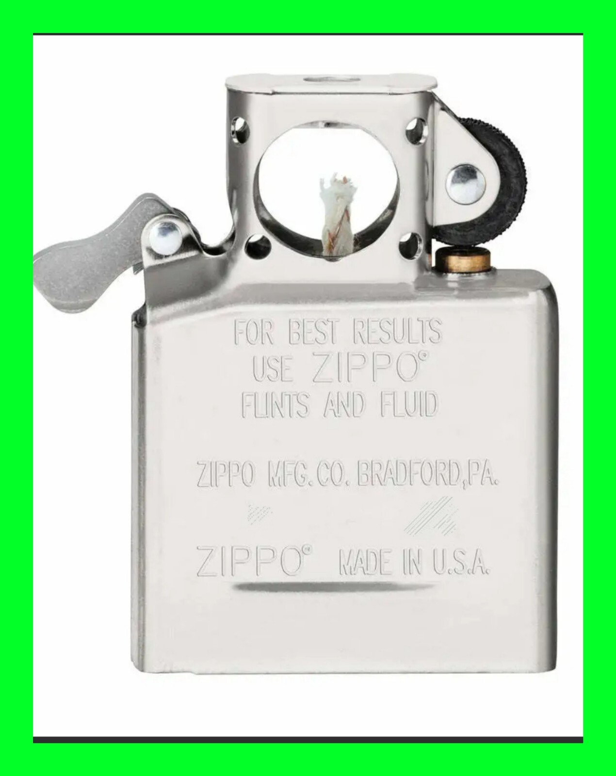 New Chrome Replacement Zippo Lighter Pipe Insert Only ~ Unfired