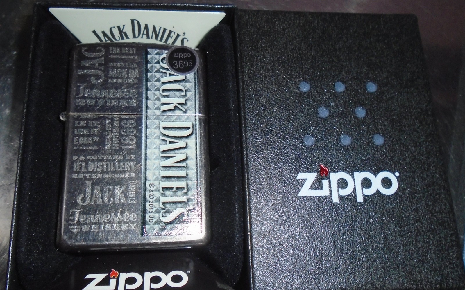 Zippo 28577 Jack Daniel’s Gray Dusk Lighter D 15 April 2015 New NIB
