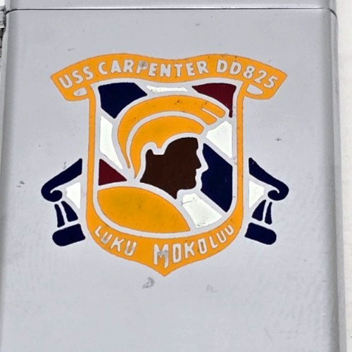 USS Carpenter DD-825 USN Navy Vintage 1958 High Polished Zippo Slim Lighter HTF
