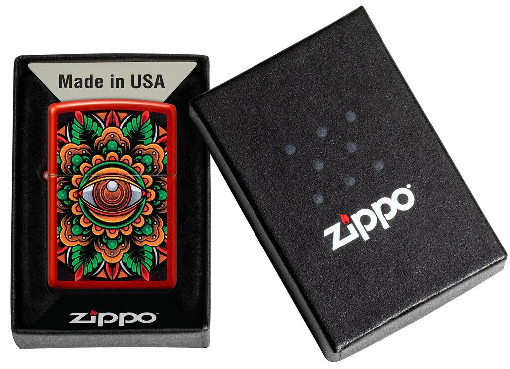 Zippo 48678, Counter Culture Eye Design, Metallic Red Finish Lighter