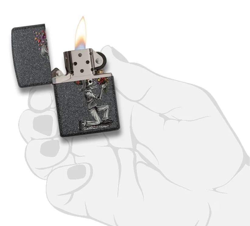 Zippo 28987 Day Of The Dead Skeleton Love Lighter Set 2 Piece Windproof Gift New