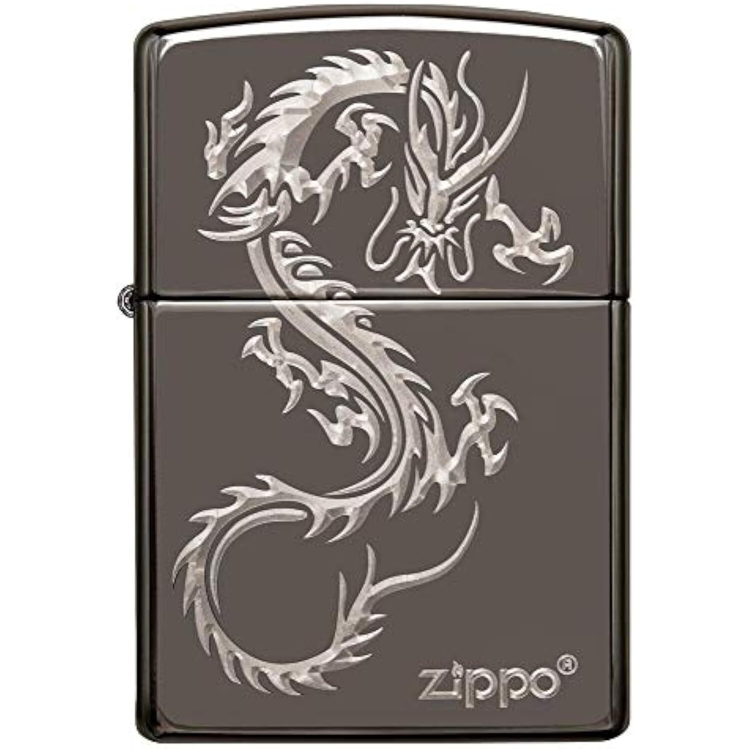 Zippo Chinese Dragon Design Black Ice Pocket Lighter, Black Ice Asian, 1 Count
