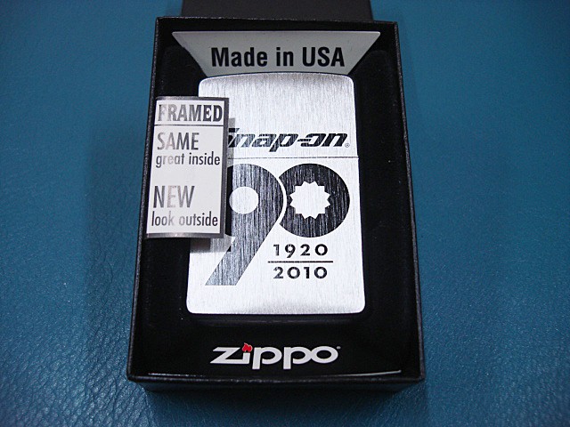 Drop Snap on 90th Anniversary Limited ZIPPO Lighter (BLACK SILVER HEIR LINE) 50.