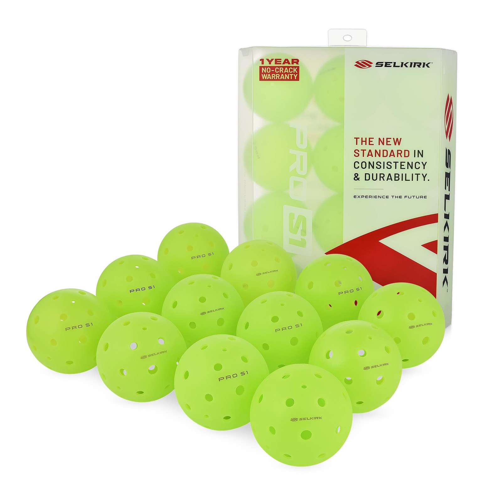 Selkirk Sport Pro S1 38 Hole Outdoor Approved Pickle For Tournament 12 Pack