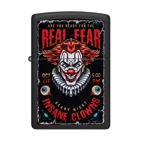 New Zippo Lighter Insane Clowns Design Black Matt Windproof