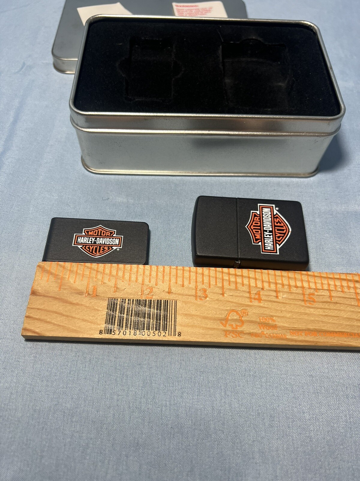 Zippo Lighter Harley-Davidson HD160 W/ Money Clip Gift Set Original Tin & Box