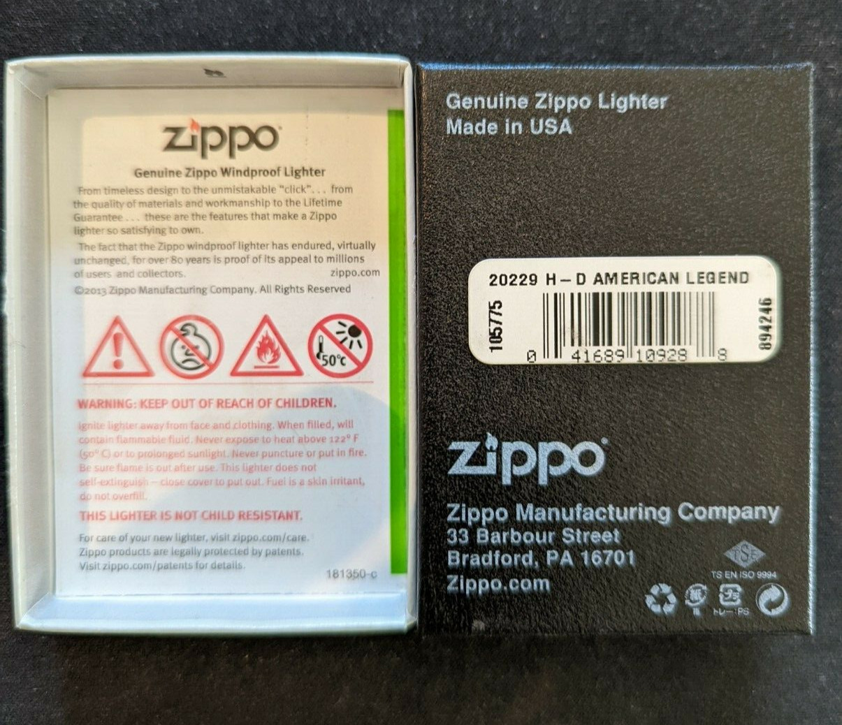 Zippo NEW 20229 HARLEY DAVIDSON- Retired Lighter With free pack Wicks&Flint