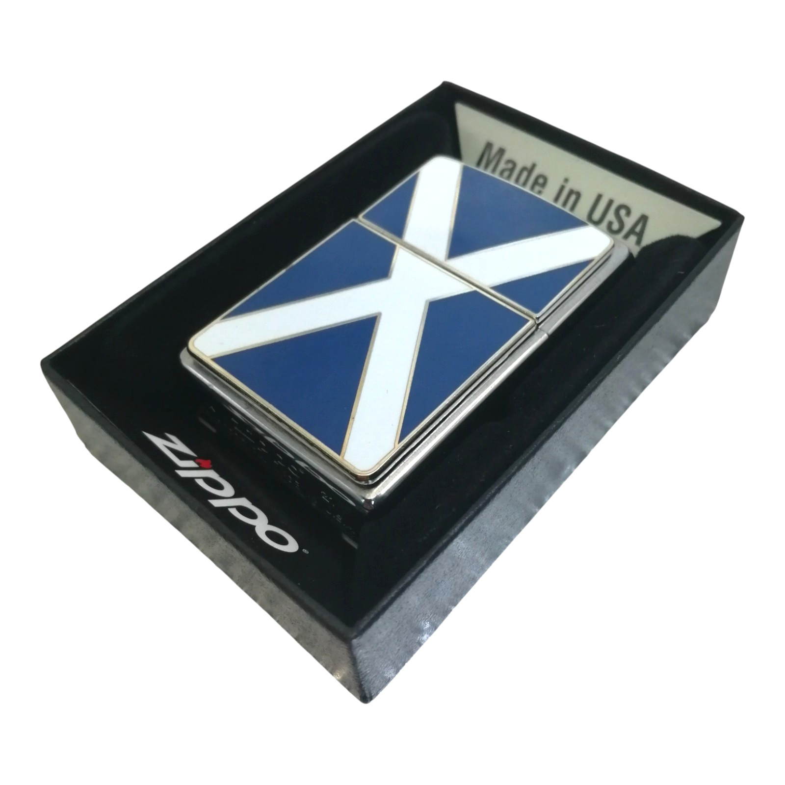 Zippo Windproof Lighter Durable Refillable Scotland Scottish Flag Gift Box