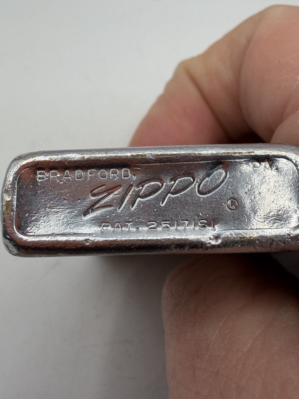 Vintage 1958 Chrome Zippo Lighter MCM Monogram