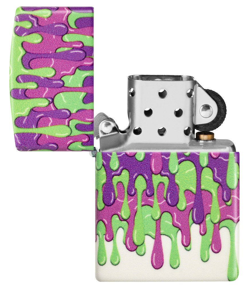 Zippo Glowing Slime Design Glow in the Dark Windproof Pocket Lighter, 49193-1…