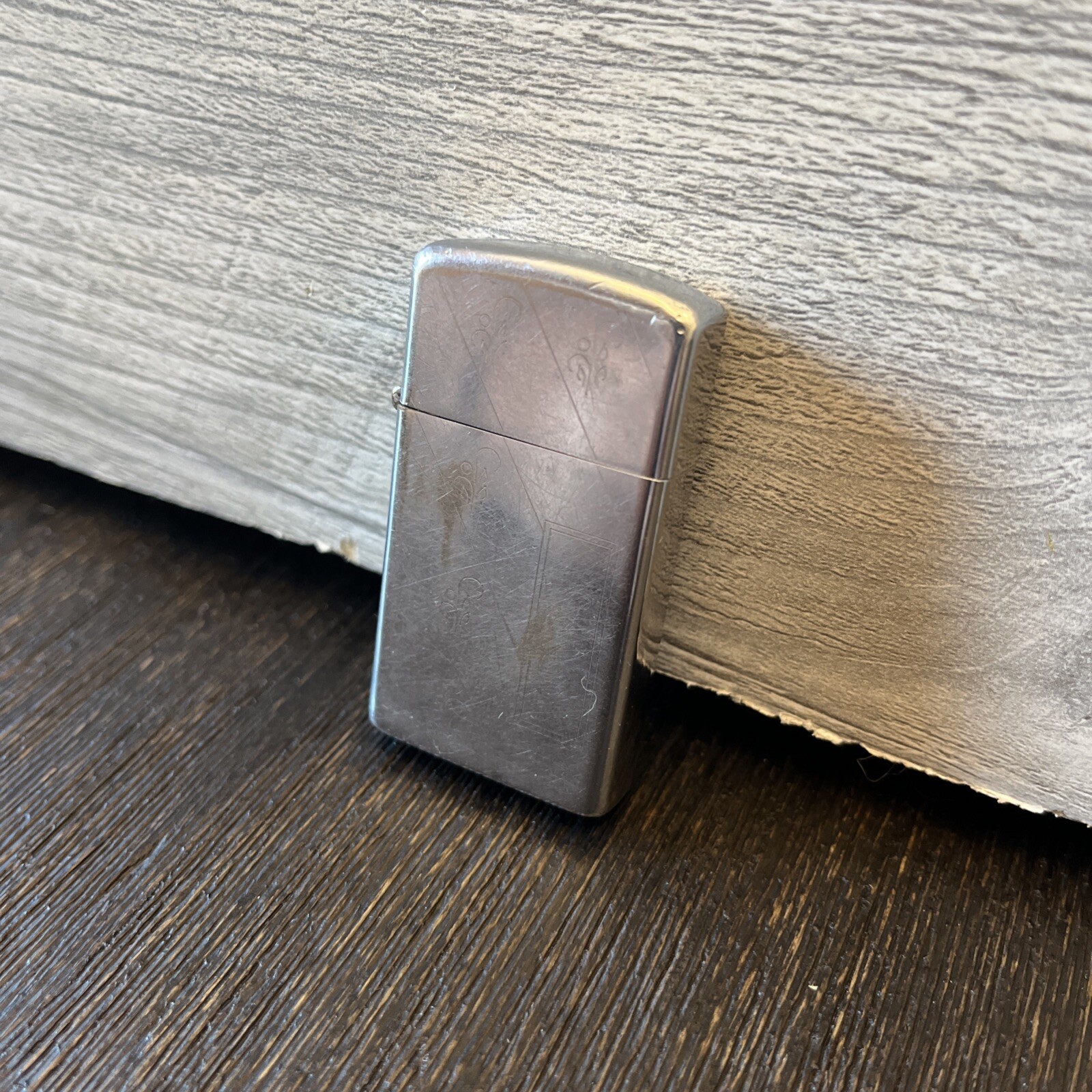 Vintage 1960’s Slim Zippo Pinstripe and Diagonal Stripe Lighter Free Shipping