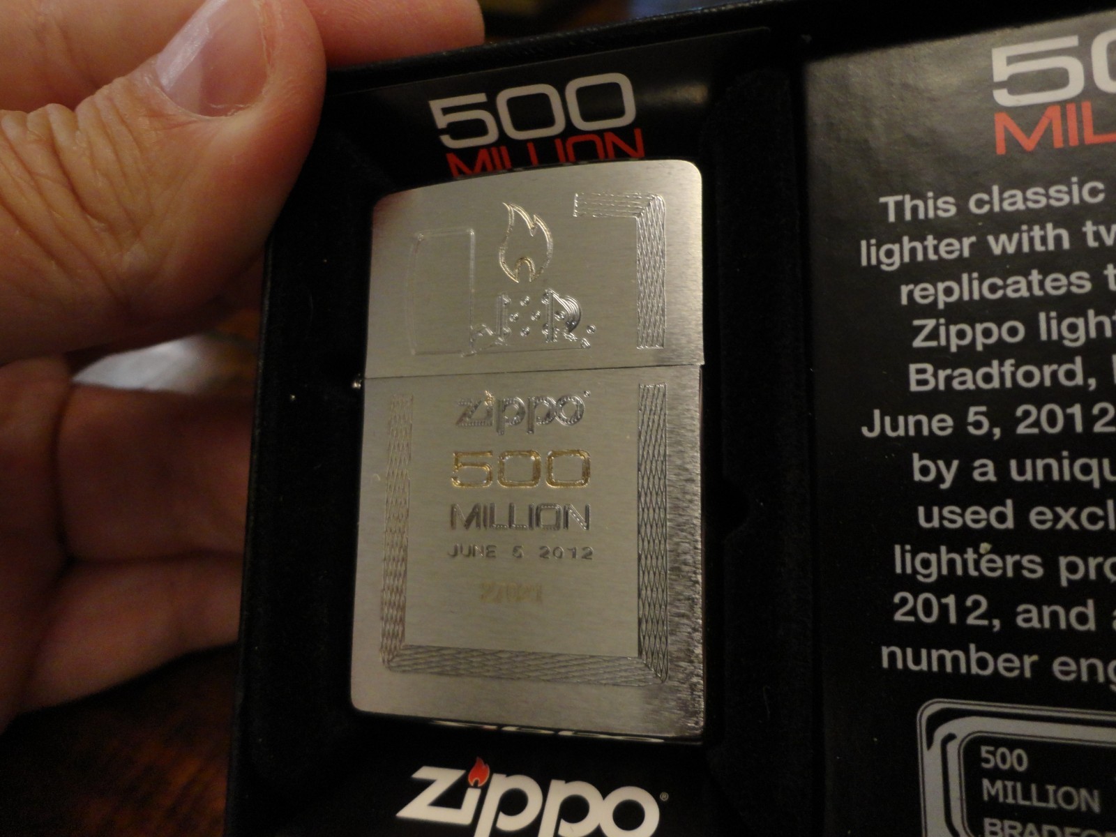 500 MILLION ZIPPO LIGHTER #27021 LIMITED EDITION 2012