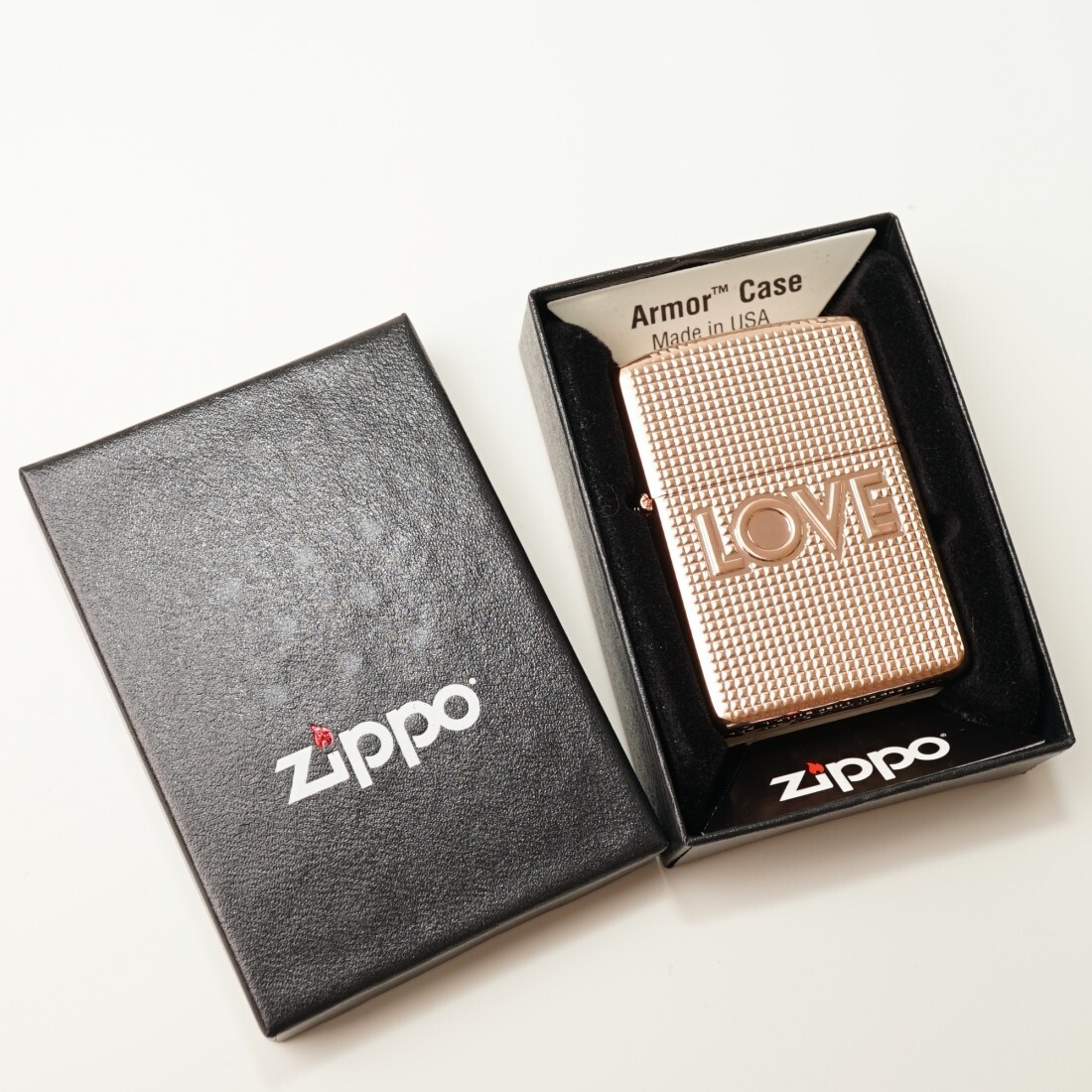 Zippo Lighter Armor LOVE Rose Gold: Windproof, Korean Exclusive 🔸Tracking🔸