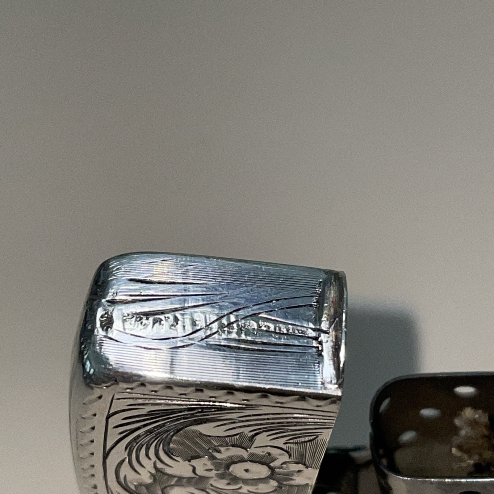 Sterling 800 ? Silver Edwardian Engraved Vintage Cigarette Lighter insert Zippo