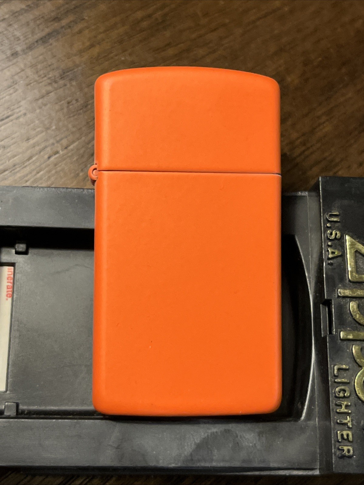 Zippo Windproof Slim Orange Lighter with Matte Finish, 1631, New In Box