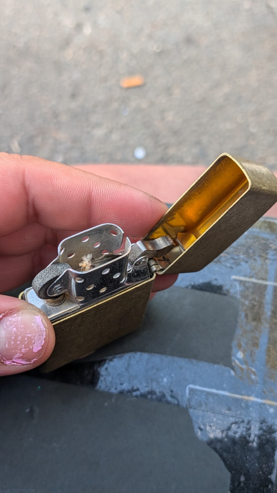 BRASS 5 ZIPPO 25 BRADFORD, PA MADE IN U.S.A USED