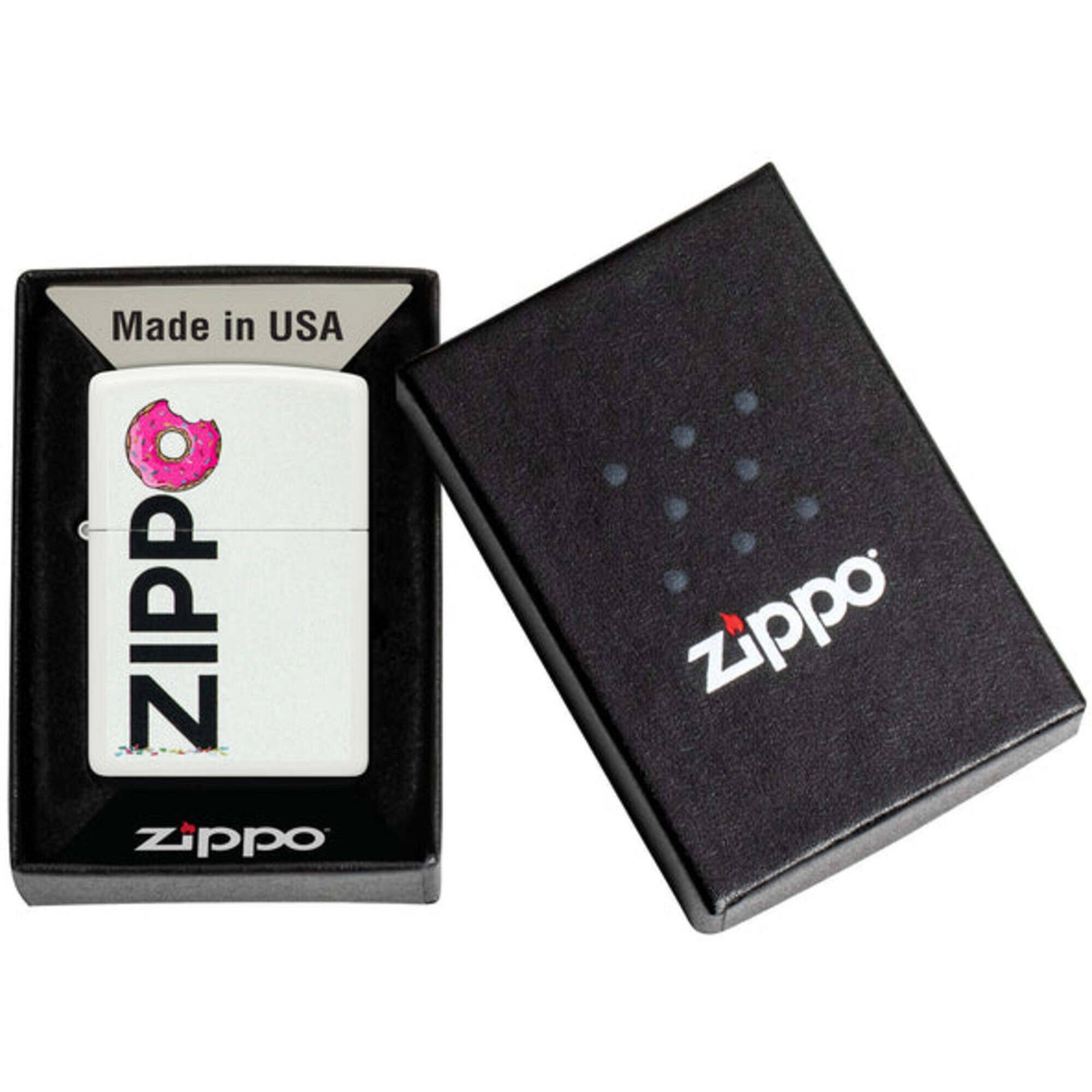 Zippo Windproof Pocket Lighter Frosted Zippo Design White Matte Finish 46240